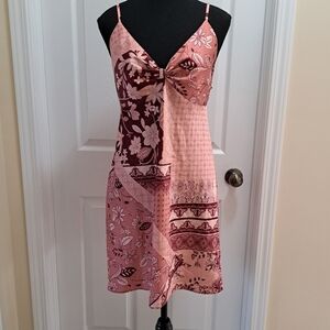 La Vie En Rose Lingerie Satin Slip Dress Pink Size Medium Chemise Nightie